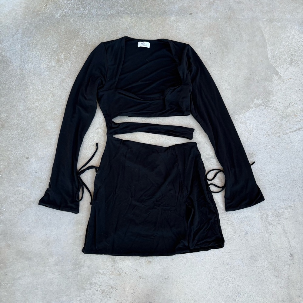 Black Oh Polly Cutout Mini Dress Size 10